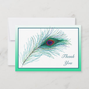 Thank You Notes, Peacock Feathers Card