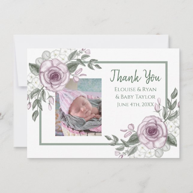 Thank You Notes with New Baby Photo (Front)