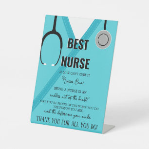 Thank You Nurse and Doctor Card  Pedestal Sign