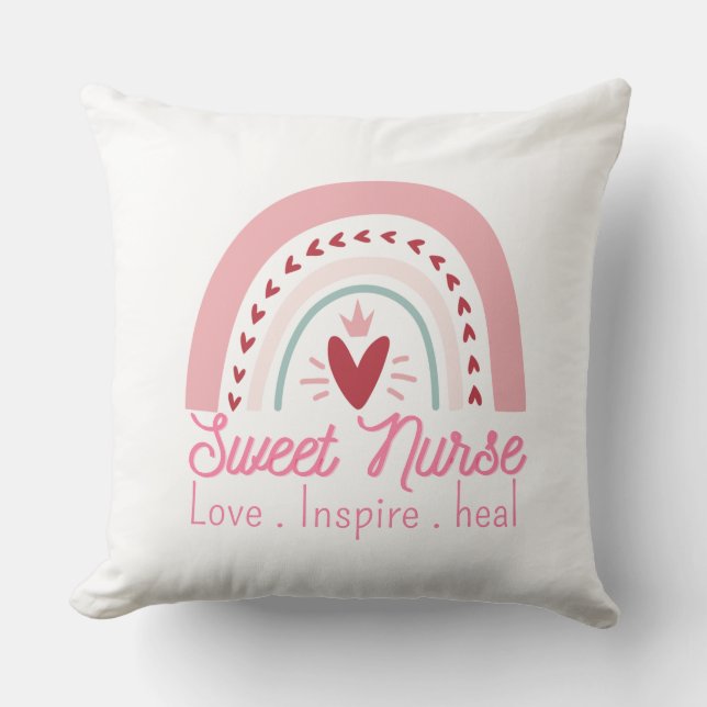 thank you Nurse, Appreciation Gift Throw Pillow (Front)
