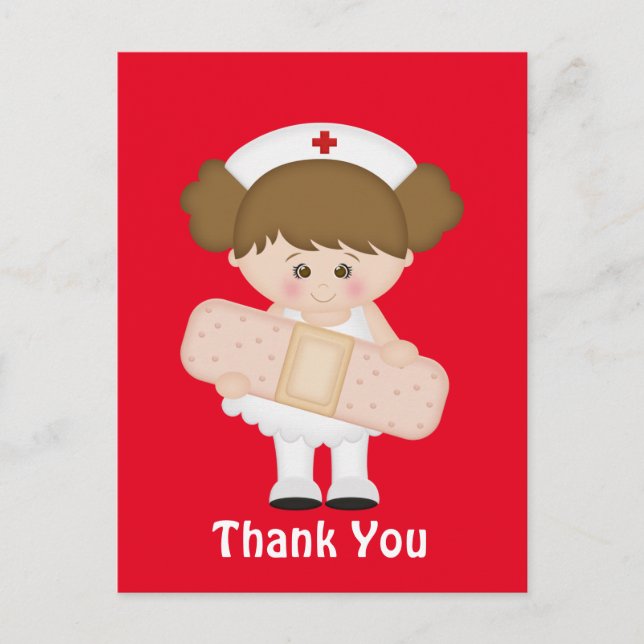 Thank you Nurse cartoon postcard (Front)