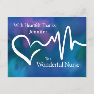 Thank You Nurse Heartfelt Appreciation Heartbeat Postcard
