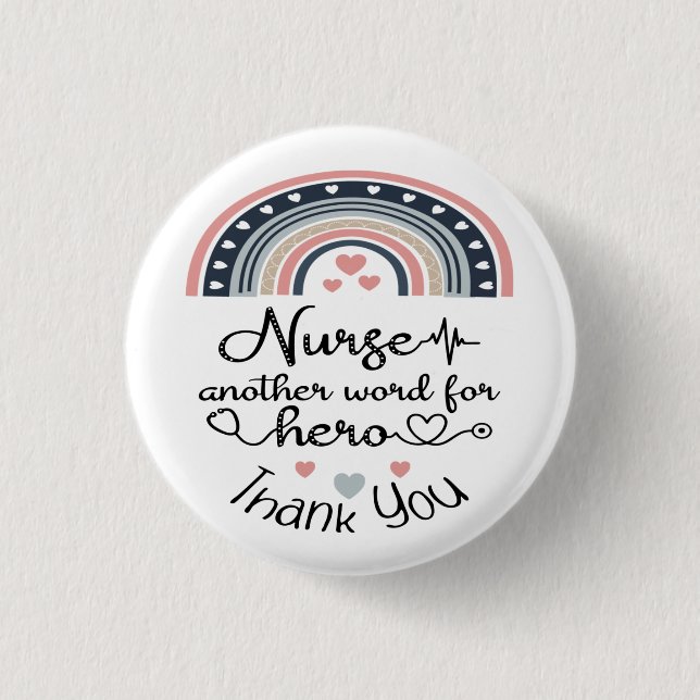 Thank you nurse hero 1 inch round button (Front)
