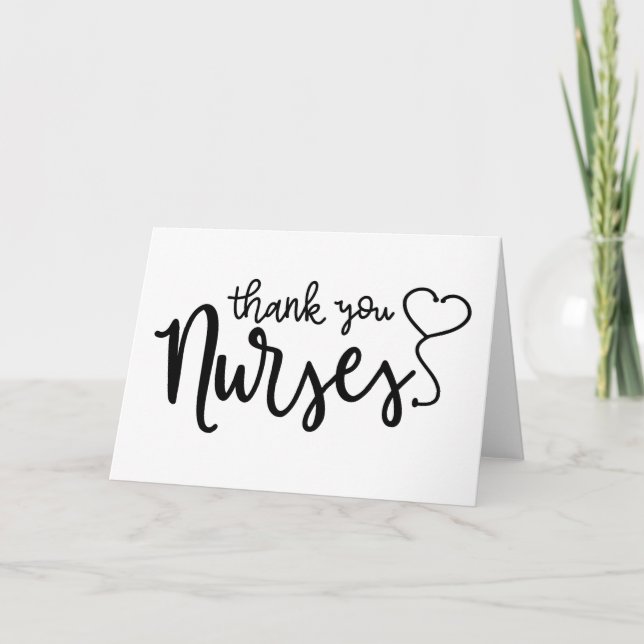 Thank You Nurses | Fancy Script Card (Front)