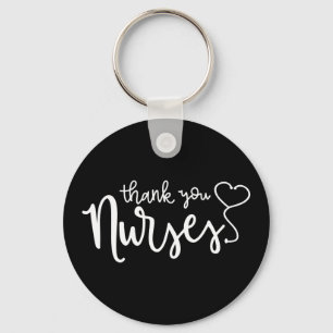 Thank You Nurses   Fancy Script Keychain