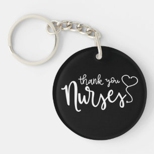 Thank You Nurses Fancy Script Keychain