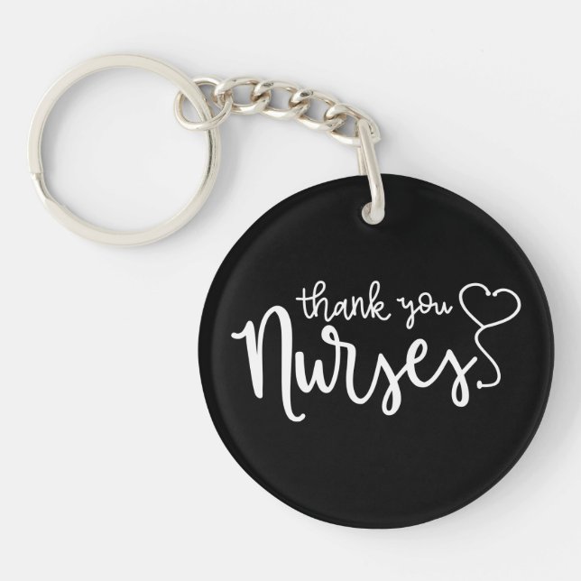 Thank You Nurses | Fancy Script Keychain (Front)