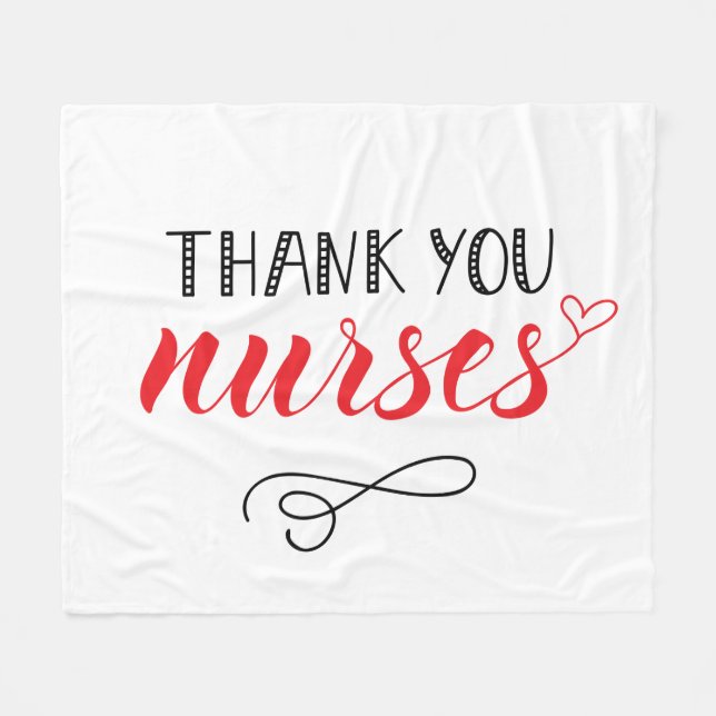 Thank You Nurses | Fun Font Fleece Blanket (Front (Horizontal))