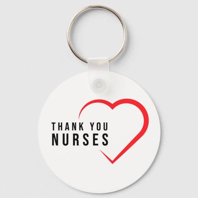 Thank You Nurses | Heart Red Keychain (Front)