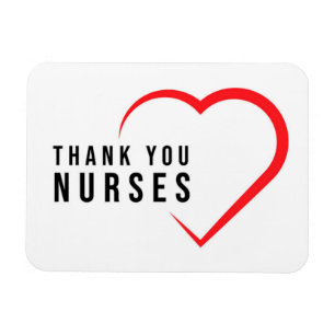 Thank You Nurses   Heart Red Magnet