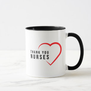 Thank You Nurses Heart Red Mug
