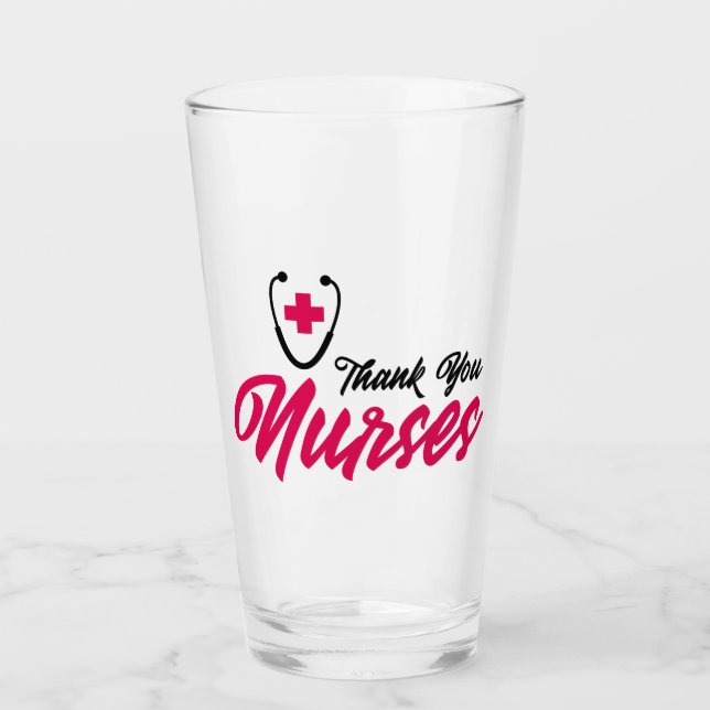 Thank You Nurses | Pink Glass (Front)