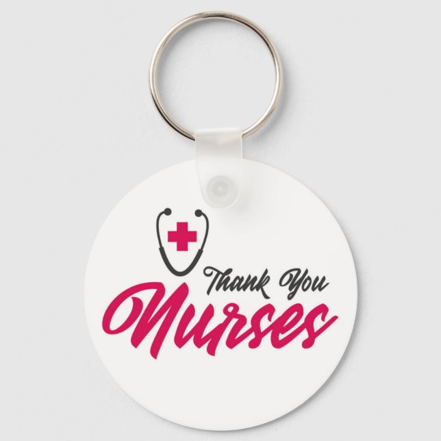 Thank You Nurses | Pink Keychain (Front)