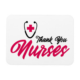 Thank You Nurses   Pink Magnet