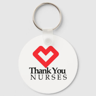Thank You Nurses Red Heart Keychain