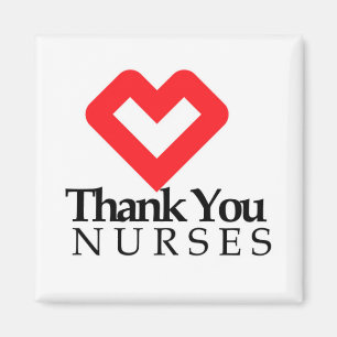 Thank You Nurses   Red Heart Magnet