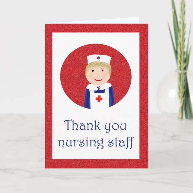 Thank you nursing staff, nurse in white apron (Front)