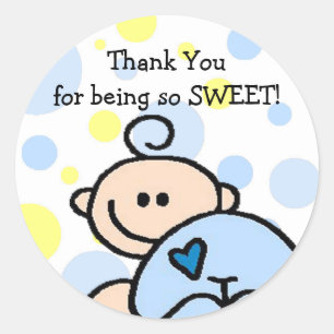 Thank You OH BOY Classic Round Sticker