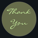 Thank You Olive Sticker<br><div class="desc">A unique gift for any special occasion,  or treat yourself.  Customize this for any special Occasion!</div>