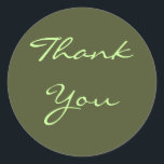 Thank You Olive Sticker<br><div class="desc">A unique gift for any special occasion,  or treat yourself.  Customize this for any special Occasion!</div>