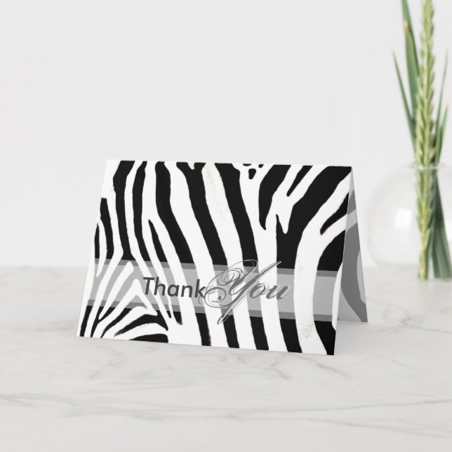 Thank You on the wild side, zebra - Customizable (Front)