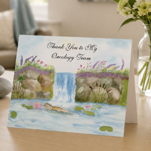 Thank You Oncology Team Otter Woodland Waterfall Card