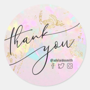 thank you opal classic round sticker