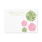 Thank You or Table Place Cards Pink Green Blooms