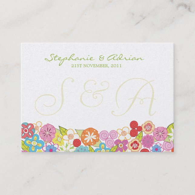Thank You or Table Place Cards Summer Spring (Front)
