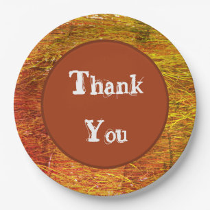 Thank You Orange Autumn Appreciation Meal Paper Plate
