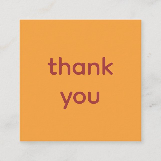 Thank you orange enclosure card (Front)