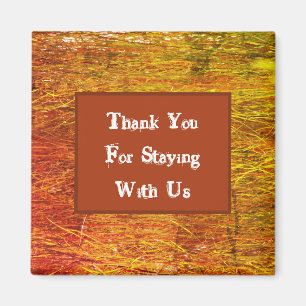 Thank You Orange Promo Vacation Guest Appreciation Magnet