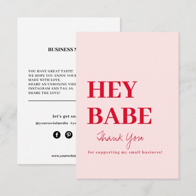 Thank You Order Business Card (Front/Back)