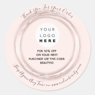 Thank You Order Custom Logo Name Discount Code Classic Round Sticker