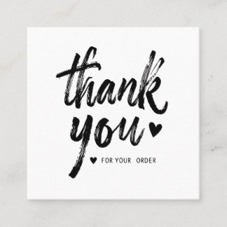 Thank You Order Insert Card
