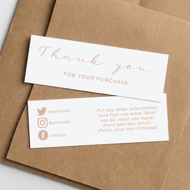 Thank you order, social media insert card (Thank you order, social media insert card.)