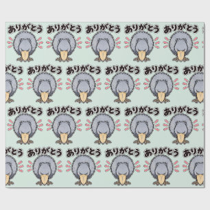 Thank You Oriental Stork Mint Gift Wrapping Paper