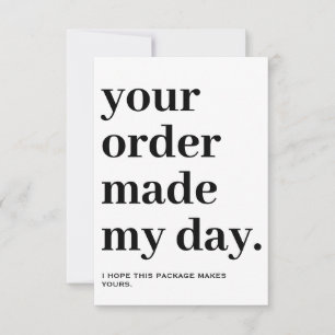 Thank You Packaging Insert Card