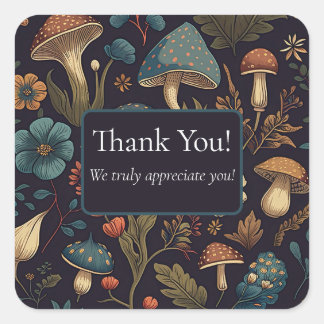 Thank You Packaging Mushroom Farm Square Sticker