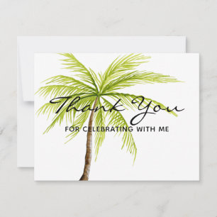 Thank You Palm Tree Tropical Beach Party Card