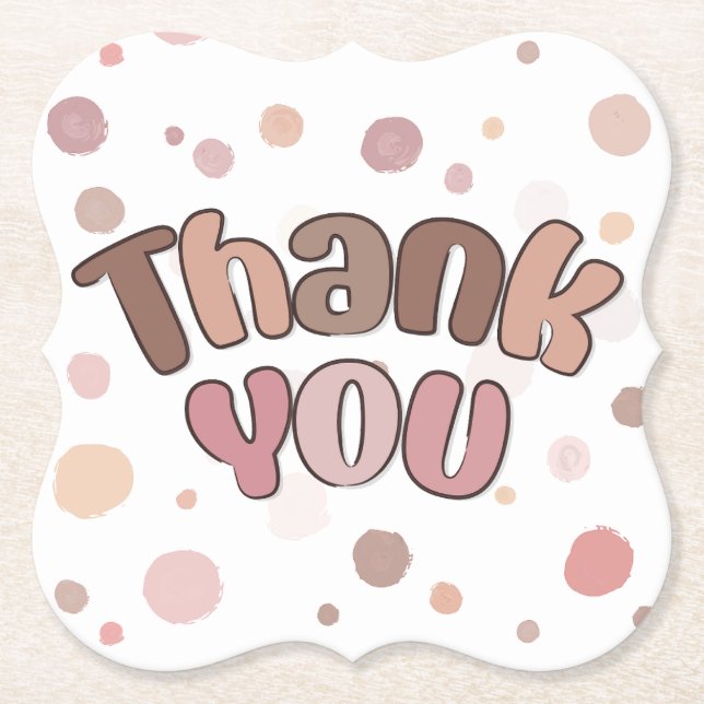 Thank you  paper coaster (Front)