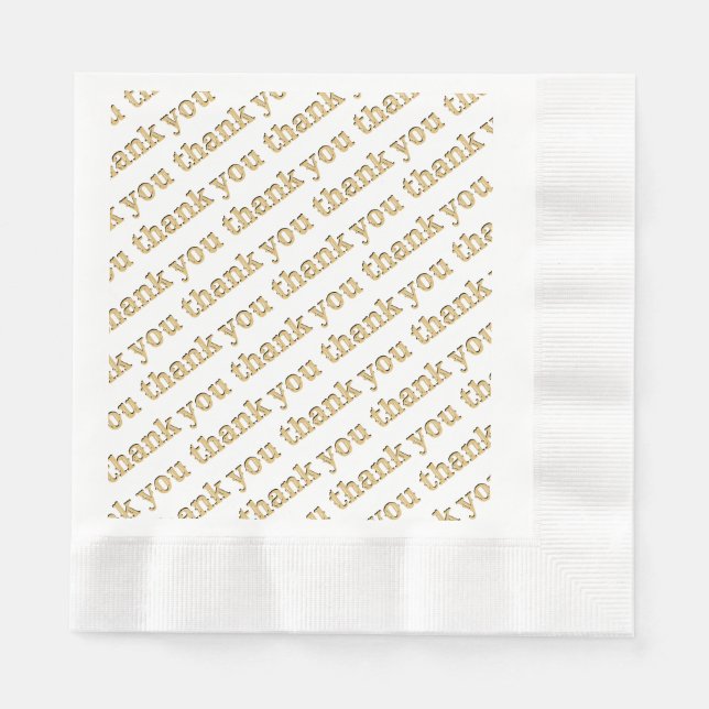 Thank You Paper Napkins Gold (Front)