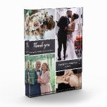 Thank you Parent's gift Wedding Photo Collage Block<br><div class="desc">Say "Thank You" in a special way to your parents after your wedding day by giving them this custom photo block. Include their photos from your special day and other favourite photos from your wedding. The chalkboard background blocks add a modern touch. Personalize with your names and special wedding date...</div>