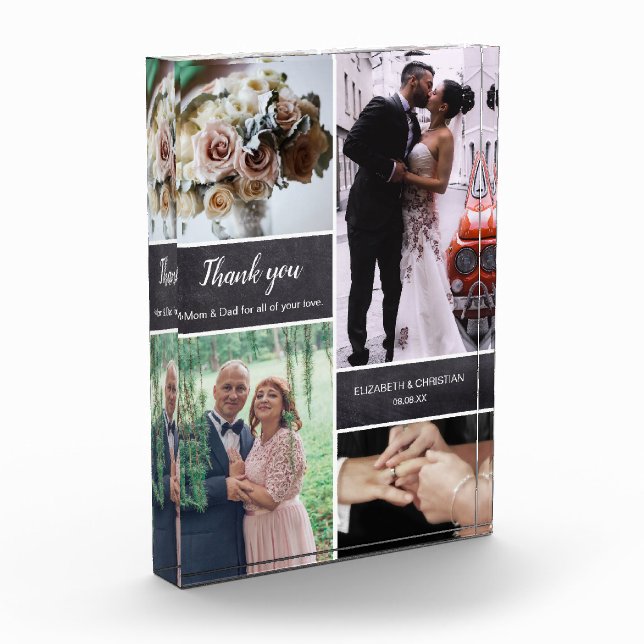 Thank you Parent's gift Wedding Photo Collage Block (Left)