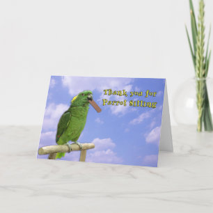 Thank You Parrot Sitting Card