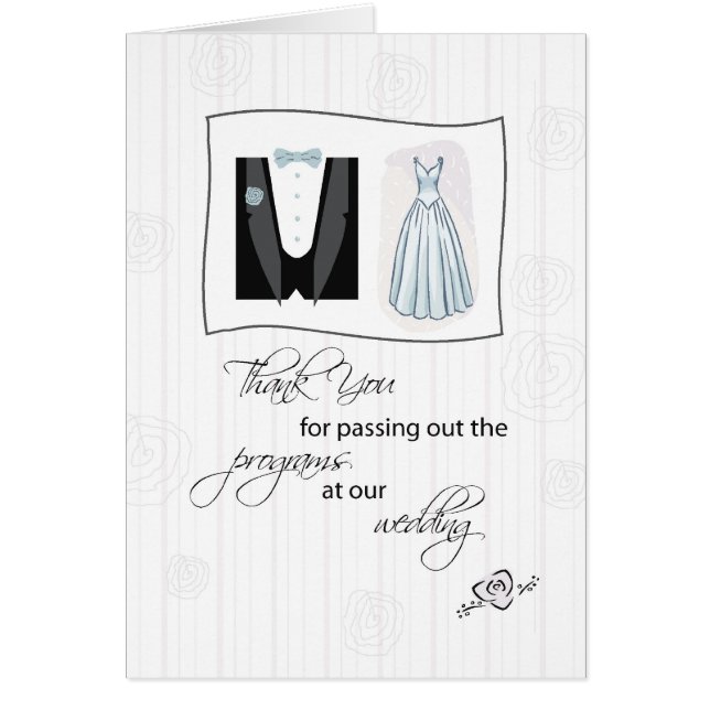 Thank You Passing Out Programs at Wedding, Bridal (Front)