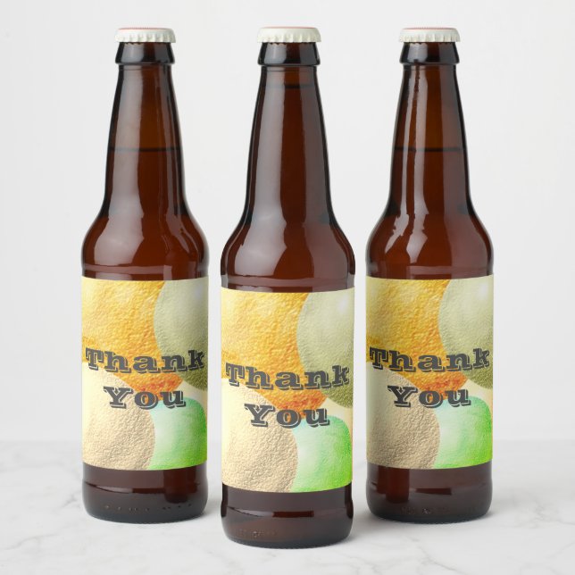 Thank You Pastel Circles Colourful Appreciation Beer Bottle Label (Bottles)
