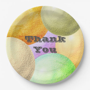 Thank You Pastel Circles Party Appreciation Paper Plate