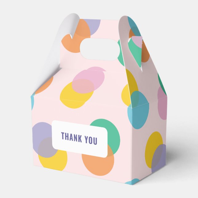 Thank You Pastel Confetti Favor Box (Front Side)