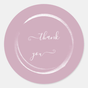 Thank You Pastel White Wedding Bridal Shower Classic Round Sticker